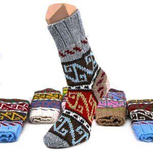 Hand Knitted 100% Wool Turkish Socks Short Unisex